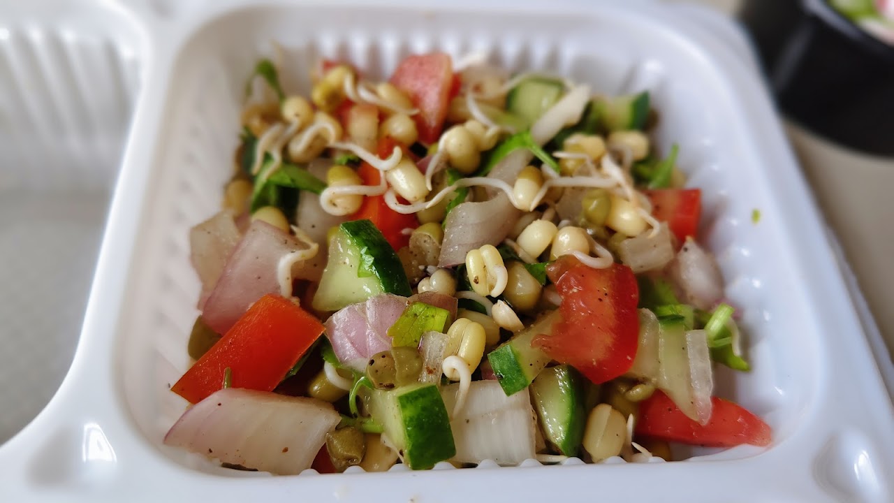 Protein-rich sprouts salad for healthy lunch